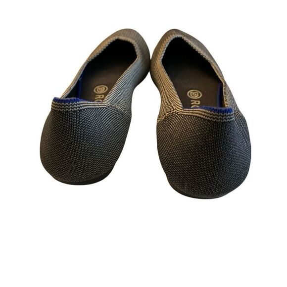 Rothy's Cloud gray Birds Eye round flat navy print women's size 9 - Picture 6 of 9